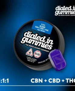 Dialed In Gummies Acai Berry 1:1:1 THC:CBD:CBN Sleep Rosin Gummies 100mg | Dialed In